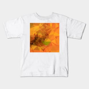 Deep Carrot Orange Abstract Low Polygon Background Kids T-Shirt